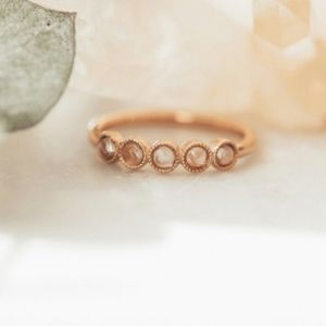 Sarah O. Moonstone Milgrain Bezel Band - size 4